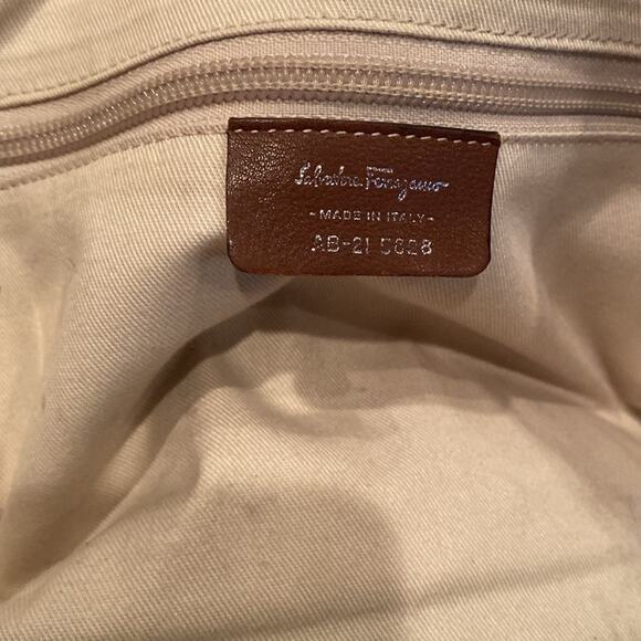 #SALVATORE FERRAGAMO Gancini PVC Leather Shoulder Bag Brown - Picture 10 of 11